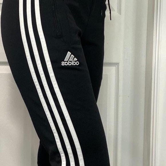 Adidas Drawstring Soccer Track Pants 1/4 Zipper Hem - Picture 2 of 4